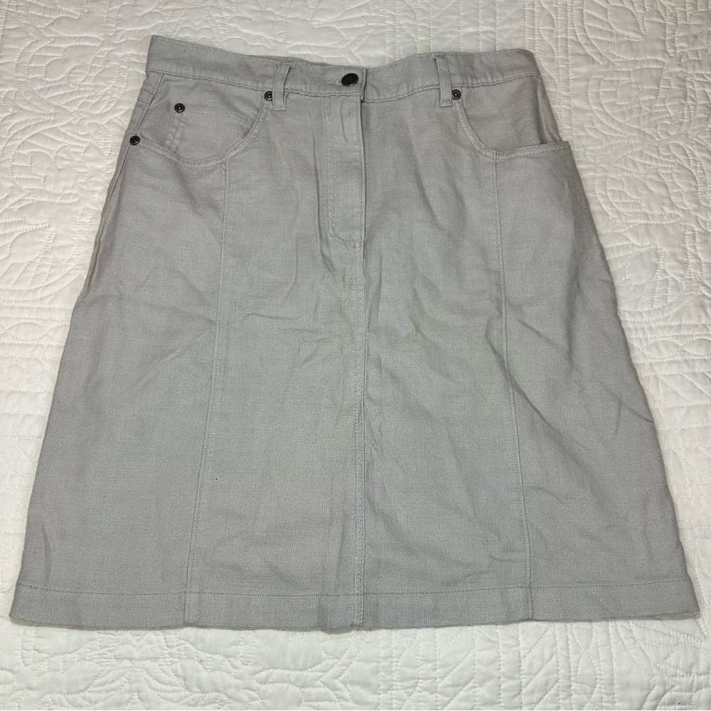 Woolrich Khaki Beige Skirt Loose Woven Canvas Women’s Size 8